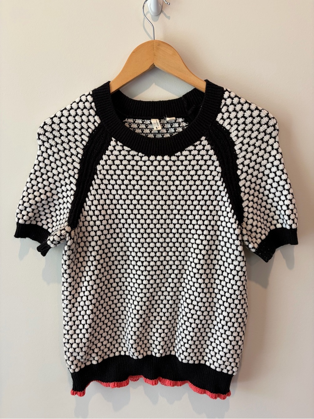 Moth Anthropologie Textured Short-Sleeve Sweater Top